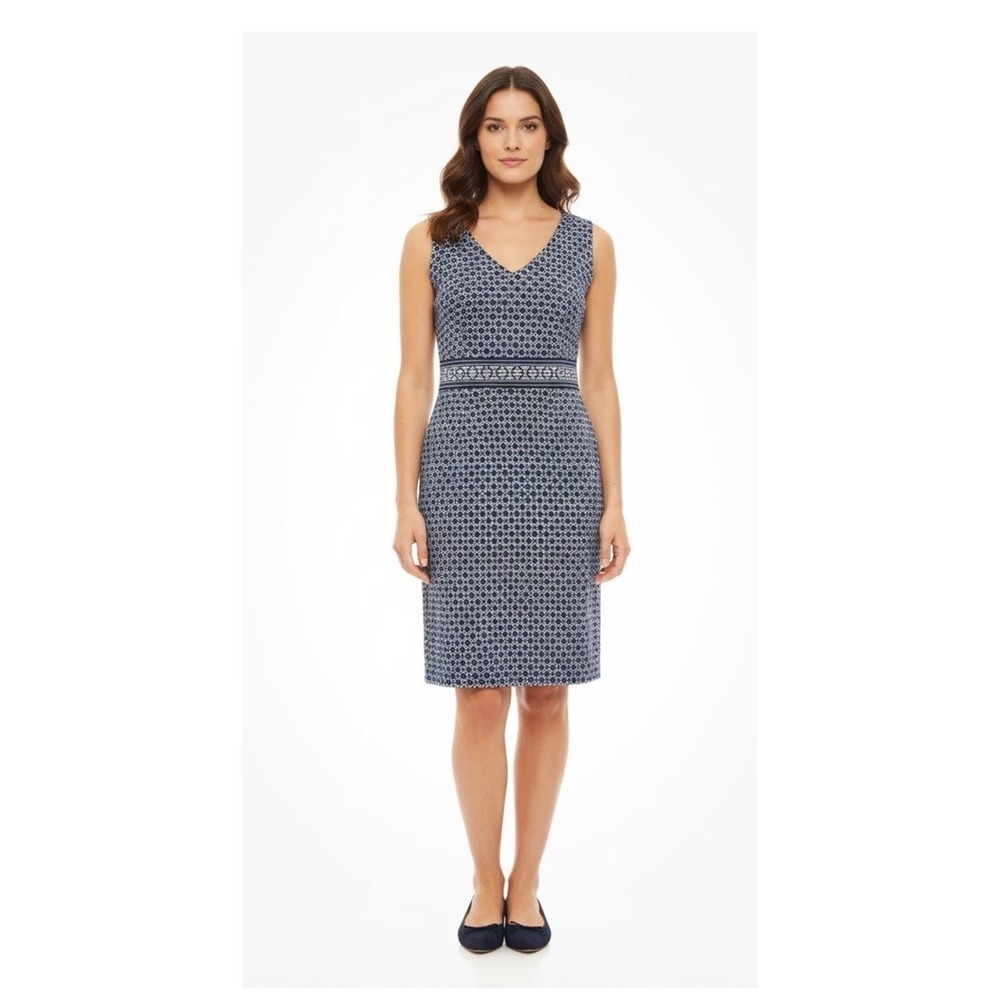 Tory Burch Women's Navy Blue Sheath Dress Size 6 GORGEOUS dress - Picture 3 of 16